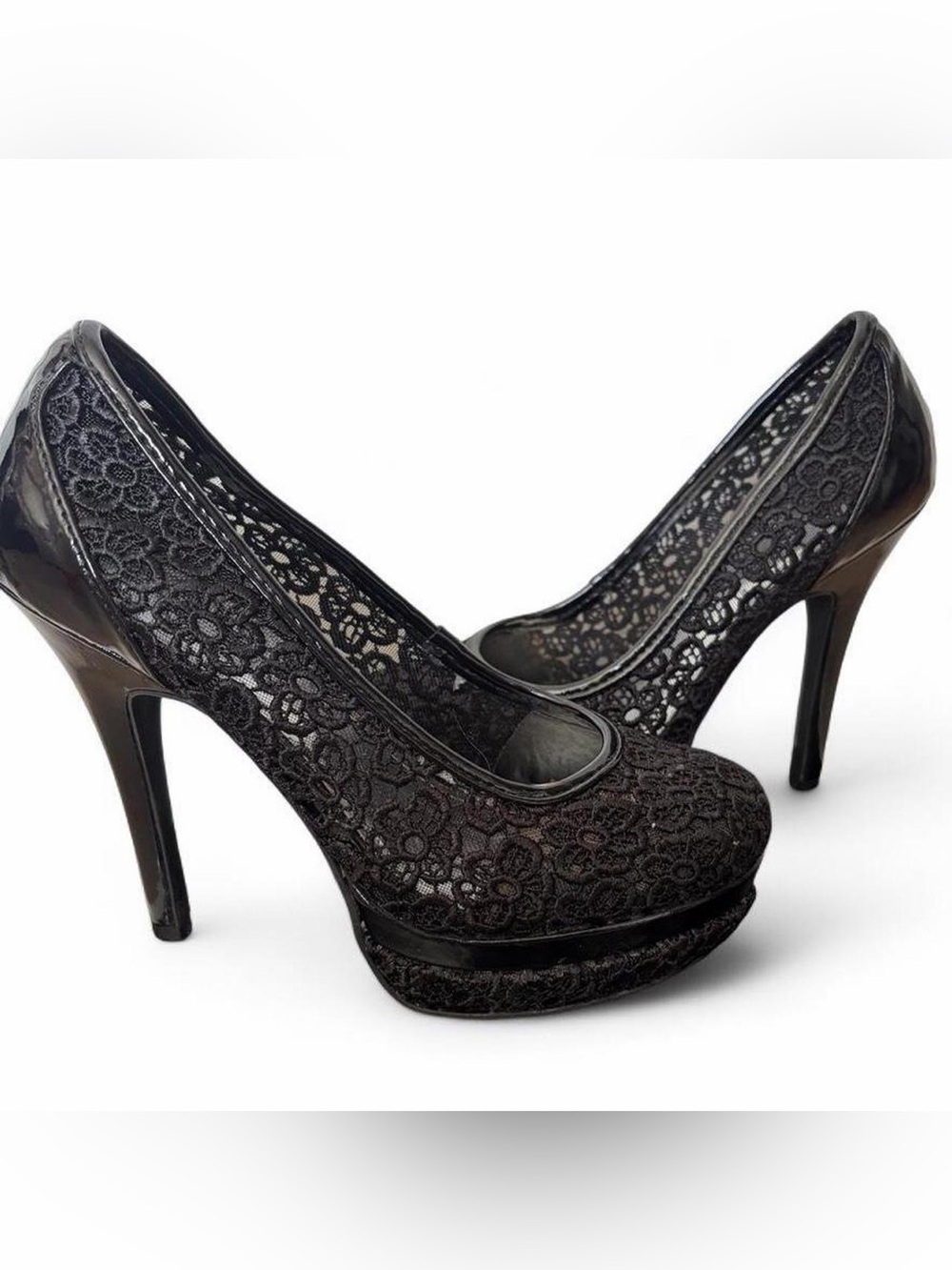 Black Lace Heels